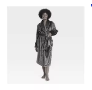 Women's Plush Robe - Auden™ Target M/L Soft Comfy Cozy Dark Gray - Picture 1 of 1