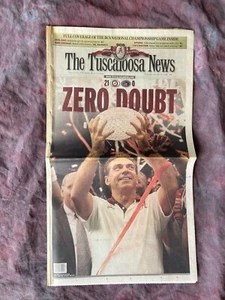 PERIÓDICO CAMPEONATO NACIONAL DE FÚTBOL DE LA UNIVERSIDAD DE ALABAMA NICK SABAN - Imagen 1 de 5