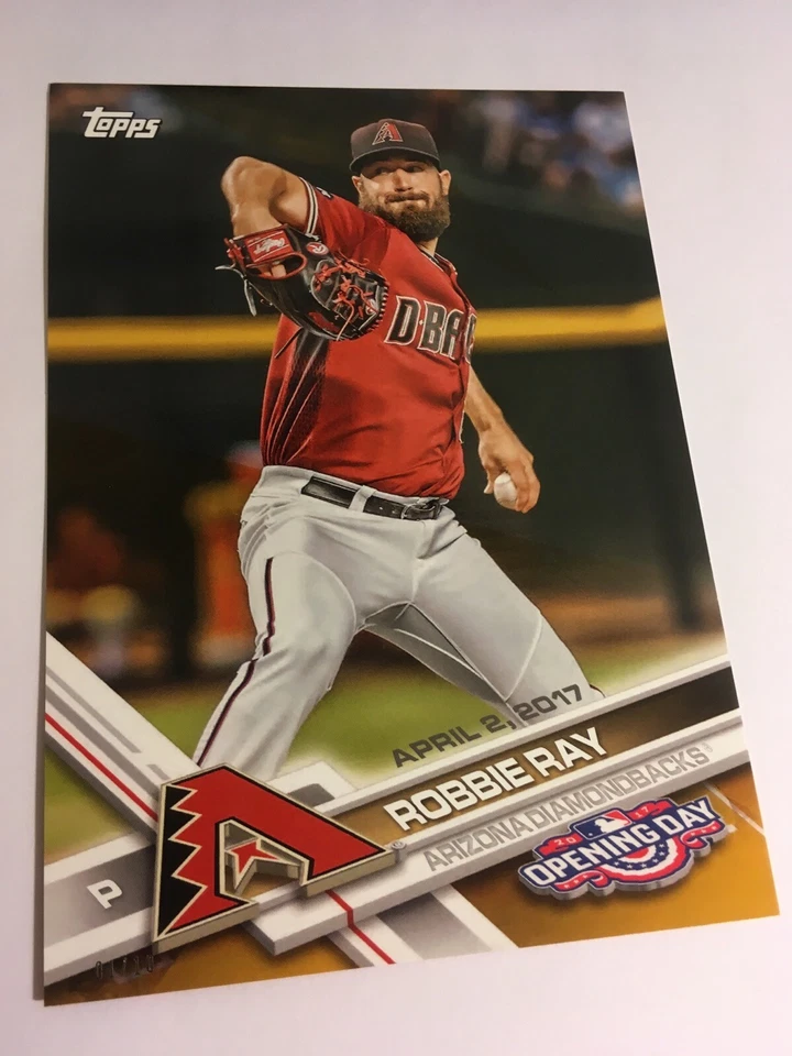 2017 Topps Opening Day 5x7 Robbie Ray DBacks 55 #’d 01/10 Gold - Image 1 of 1