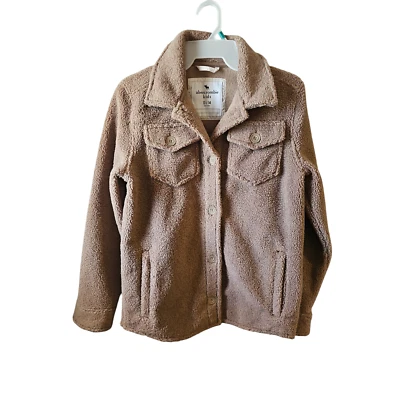 Abercrombie Kids az 13/14 tan camel sherpa shacket jacket girls - Image 1 of 4