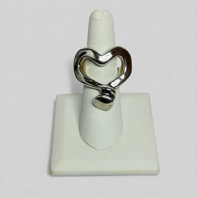 Uno De 50 Silver Tone Open Ring with Nailed Heart Ring Sz 7.25 - Image 1 of 4