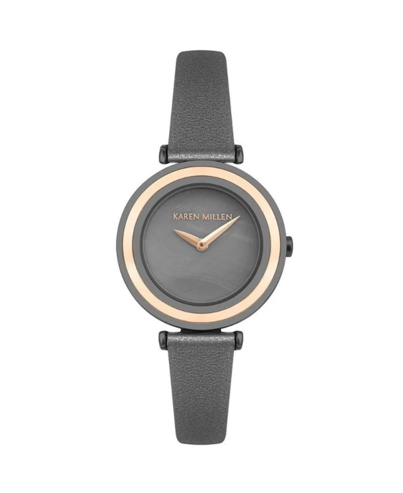 KAREN MILLEN Women Analog Quartz Casual Watch Classic Dress Silver color Dial Wa - Imagem 1 de 3