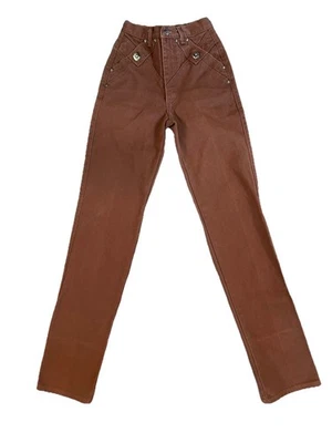 Roughrider by Circle T  Vintage Jeans Size 1/2 Brown Sienna Studded Made In USA - Image 1 of 4