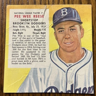1955 Red Man Tobacco All-Star Team - National League Series Pee Wee Reese #17 - Image 1 of 2