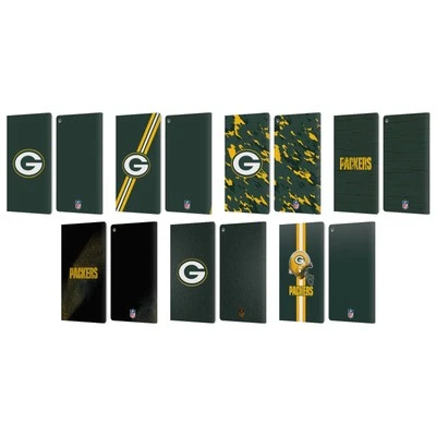 OFFICIAL NFL GREEN BAY PACKERS LOGO LEATHER BOOK WALLET CASE FOR AMAZON FIRE - Image 1 of 4