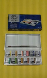 ACQUARELLI WINSOR & NEWTON COTMAN SET TASCABILE PENNELLINO OMAGGIO - Foto 1 di 1
