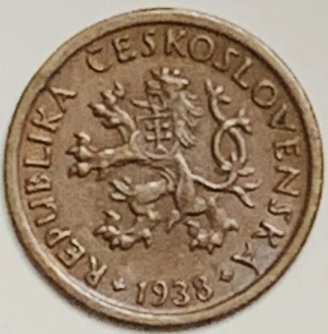 1938 Czechoslovakia 10 Haleru KM#3 Circulated Condition Cover