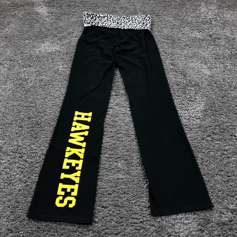 Iowa Hawkeyes Pants Women Small Black Leggings Yoga Gym Victoria Secret Cover