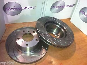 Slotted Brake Disc Rotors to suit Nissan Skyline R32 R33 R34 300ZX Z32 Rear Pair