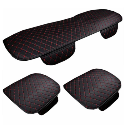 Car Seat Cushion Front Rear Protector Pad Cover Breathable Leather Chair Pad Mat - Image 1 of 4