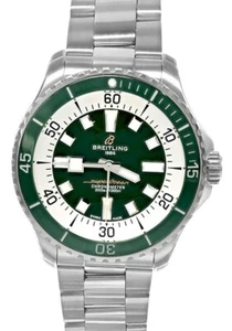 BREITLING Superocean Automatic SS 44mm Green Dial Men's Watch A17376A31L1A1 - Picture 1 of 5