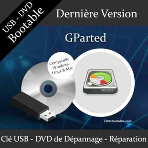 Clé USB ou DVD Bootable GParted + Guide PDF d'utilisation - Photo 1/3