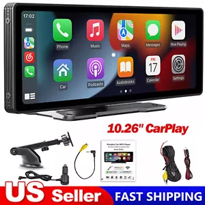 2K 10.26" Car Portable Wireless Apple CarPlay Android Auto Touch Screen Radio FM - Picture 1 of 12