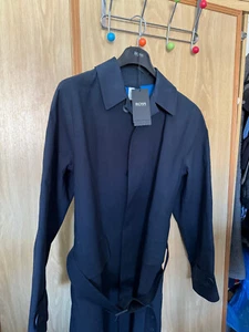 NEU 899€ Hugo Boss Herren Trenchcoat Mantel Wasserdicht Navy 48 - Bild 1 von 14