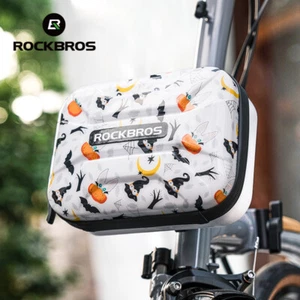 ROCKBROS Folding Bicycle Front Bag Waterproof PC Hard Shell 1.9L Large Capacity - Picture 1 of 13