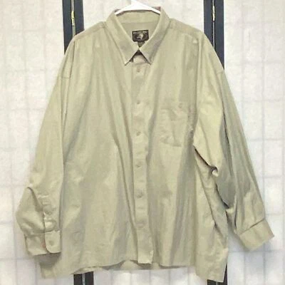 Long Sleeve Collared Button Front Tailored Dress Shirt Grey Green Falcon Bay 3X — 第 1/4 张图片