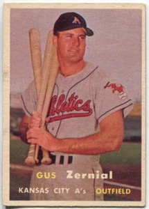 1957 Topps #253 Gus Zernial Kansas City Athletics - Imagen 1 de 2