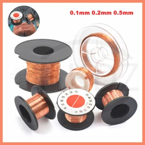 0.1mm-0.5mm Copper Lacquer Wire Cable Copper Wire Magnet Wire Enameled Copper - Picture 1 of 19