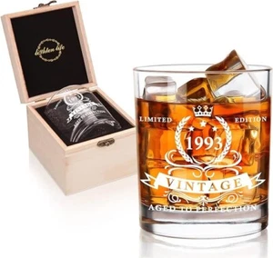 LIGHTEN LIFE 41St Birthday Gifts for Men 360Ml,1983 Whiskey Glass in Valued Wood - Picture 1 of 6