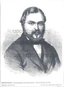 1977 Press Photo Artist Drawing of Heinrich Barth Explorer of Africa - Picture 1 of 2