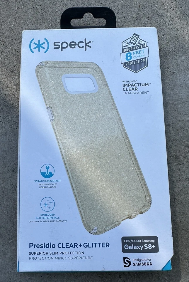Speck Presidio Clear Glitter Case for Samsung Galaxy S8