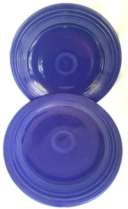 2 Original 1930s Fiesta Dark Blue Dinner Plates Homer Laughlin 10 1/4" - Picture 1 of 4