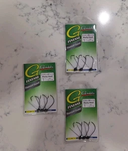 3 packs Gamakatsu G-Finesse Wacky Head Weedless 1/16oz Sz 1/0 Black And Green - Picture 1 of 2