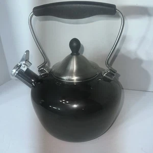 Chantal Whistling Tea Kettle Teapot Black Enamel Black Handle - Picture 1 of 5