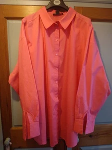Womens Pink Cotton, Oversize, Long Sleeve, Shirt - Picture 1 of 5