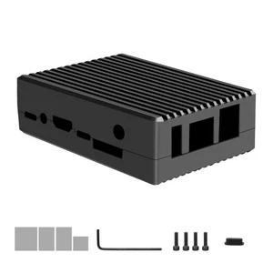 Black Aluminum Case For 5/5B Supports Antennas Installation Metal Protective - Zdjęcie 1 z 8
