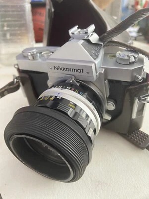 Nikkormat FTN 35mm SLR Camera w/Nikkor 50mm Lens & Leather  Case w 135 Lens $99. - Image 1 of 4