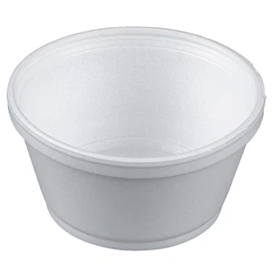 Dart Extra Squat Foam Food Container White 8 oz. | 1000/Case - Picture 1 of 2