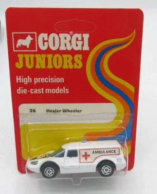 CORGI JUNIOR #36 HEALER WHEELER AMBULANCE MOC UNPUNCHED CARD - Image 1 of 3
