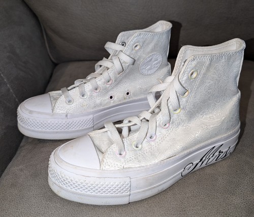 Converse personalizzate matrimonio ricamate alte 'Mrs'. Taglia donna 5 5