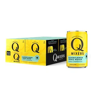 Q Elderflower Tonic Water Premium Beverage 24 Pack 7.5 Fl Oz Cans - Picture 1 of 8