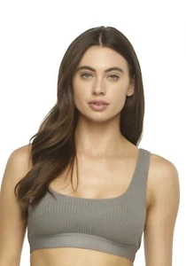 NWT FELINA BRALETTE Modal Lurra Rib Scoop Neck Lounge Sz MEDIUM Heather Gray - Picture 1 of 4