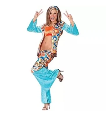 Hippie Groovy Chic 60's Grateful Dead Halloween Costume 2pc Fun World Adult M/L - Image 1 of 4