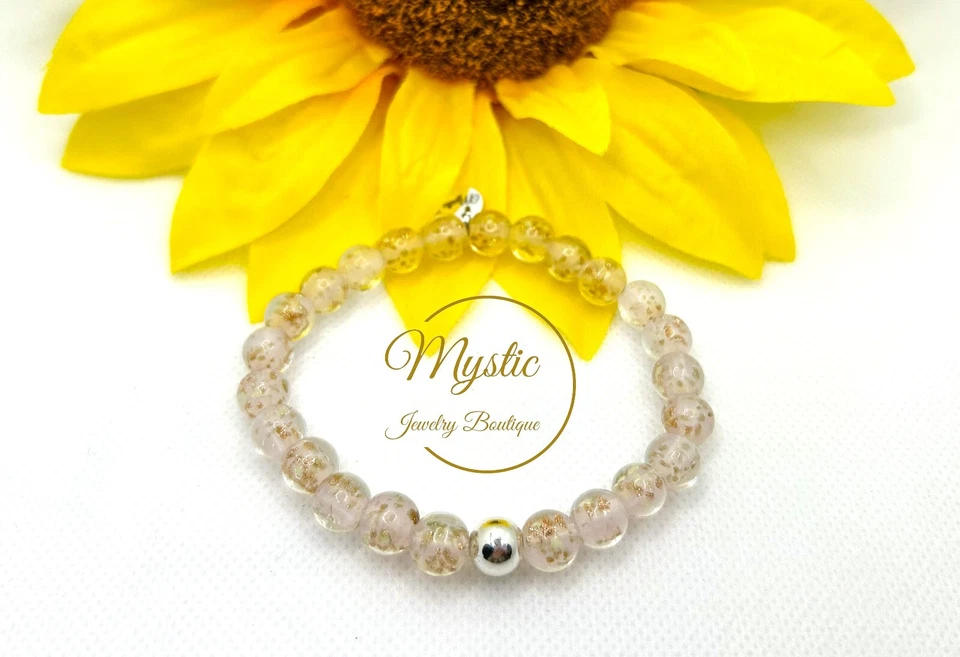 Pulsera Luciérnaga Mística Cuentas de Vidrio Murano Brilla en la Oscuridad *ENVÍO GRATUITO* Foto 1 de 4