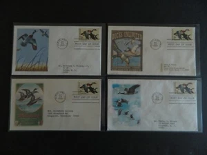 4 dif FDC's 6cent Waterfowl Conservation (Sc.#1362) Wow! - Picture 1 of 1