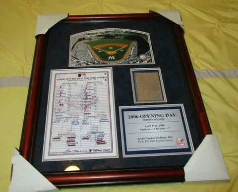 Stiner Sports New York Yankees Opening day  2006 line up and Field dirt plaque Cover