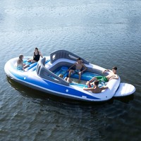 6 Person HUGE Party Island 20 ft Inflatable BOAT Lake Ocean Pool Float Lounge