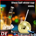 HIMS 600 ml Discokugel-Tasse Cocktail Nightclub Party Stroh Weinglas Trinkbecher