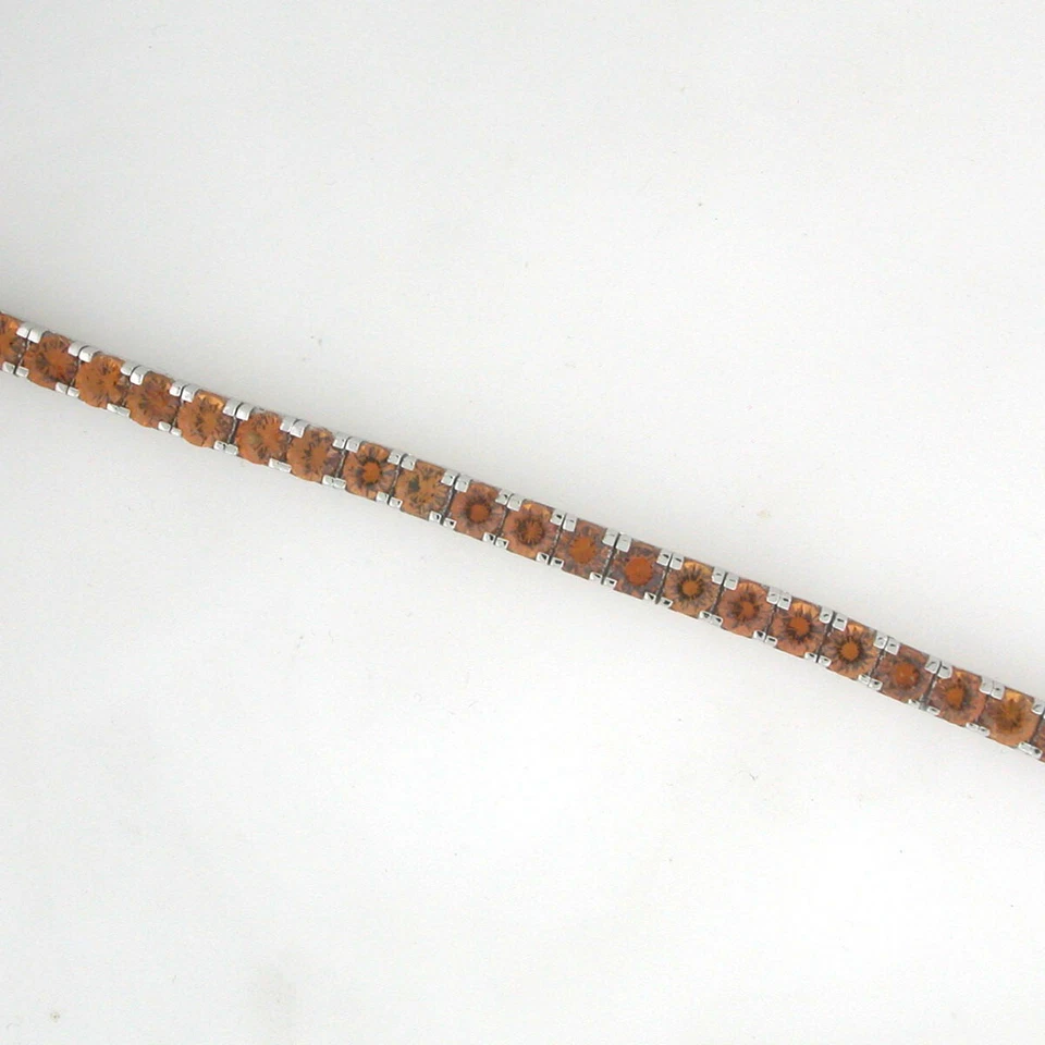 Brazalete Tenis Spessartine Granate Oro Blanco 14k 7" 10,92 cts Foto 1 de 1
