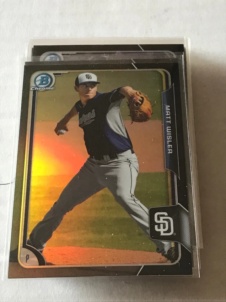 MATT WISLER 2015 BOWMAN CHROME ASIA EXCLUSIVE BLACK REFRACTOR #BCP83 PADRES - Image 1 of 1