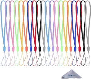 Paquete de 20 correas de cordón de muñeca cortas y coloridas a granel para unidad flash USB - Imagen 1 de 12