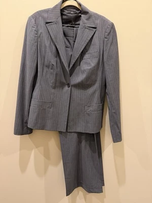 Traje Boss Mujer Gris Rayas Talla 10 US UK 14 ¡Excelente Estado! Foto 1 de 4