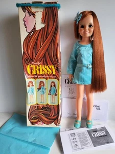 VINTAGE 1969 IDEAL CRISSY Doll Hair grow orig aqua outfit letter instruction box - Picture 1 of 8