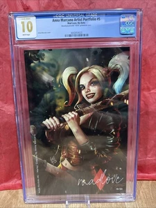 Anna Marcano Artist Portfolio 5 CGC 10 Gem Mint Not 9.8 Harley Quinn V ltd 19/50 - Picture 1 of 3