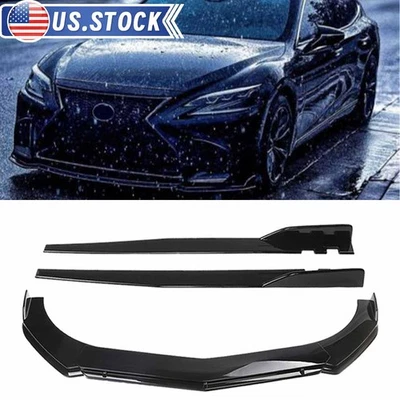 For Lexus LS400 LS460 LS500 600 Front Bumper Lip Spoiler + Side Skirt Extention Foto 1 de 4