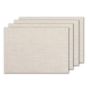 PVC Woven Placemats 4 PCS Wipeable Indoor/Outdoor Table Mats Washable Vinyl P... - Picture 1 of 6